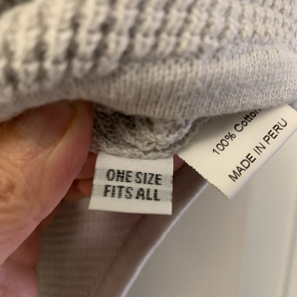 PLANET by Lauren G Cowl neck waffle comfy cotton sweater grey cozy long washable - Picture 5 of 5